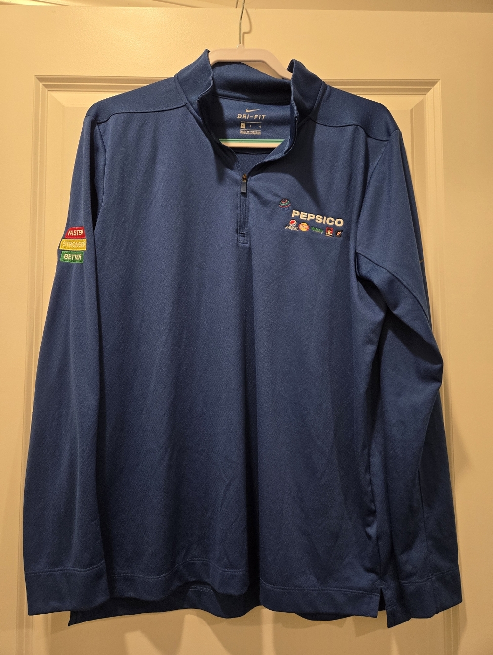 Nike Dri Fit PepsiCo 1/4 Zip Pullover Jacket Men's Blue - Size L
